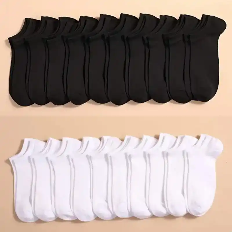 20 Pairs Unisex Breathable Antiodor Sweatabsorbing Low Cut Ankle Socks