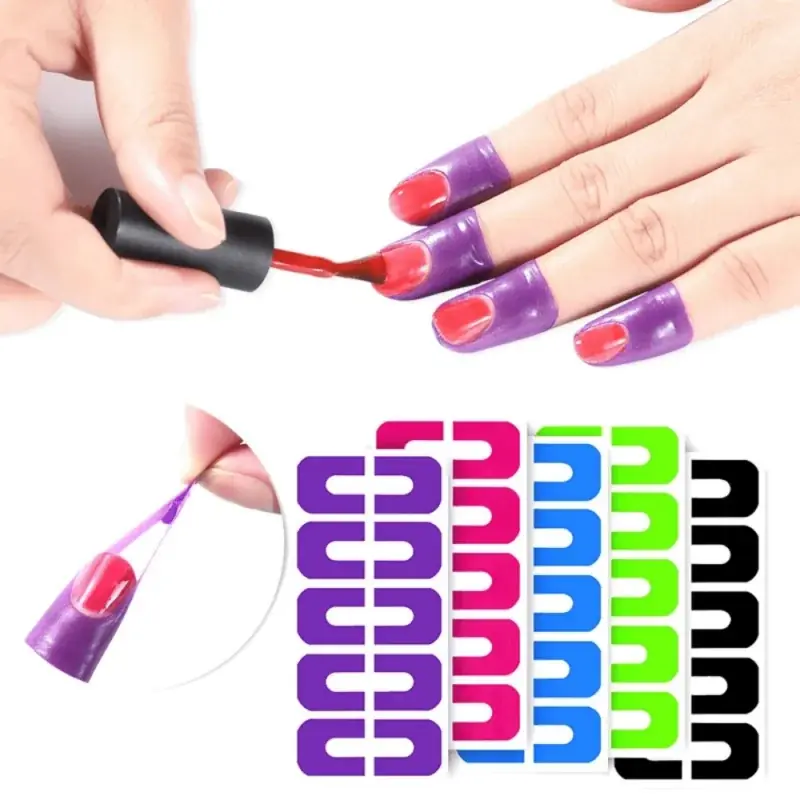 Antioverflow Ushape Nail Polish Protector Plastic Latex Barrier Hot Stamping