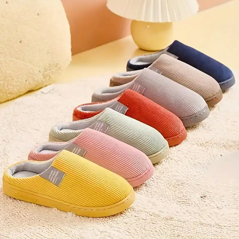 Cozy Womens Plush Thermal Slippers Thick Bottom Antislip Home Comfort