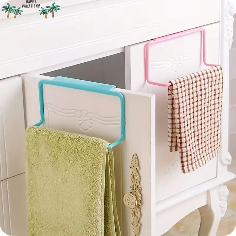 Stainless Steel Hanging Towel Rack Kitchen Bathroom Cabinet Door Holder