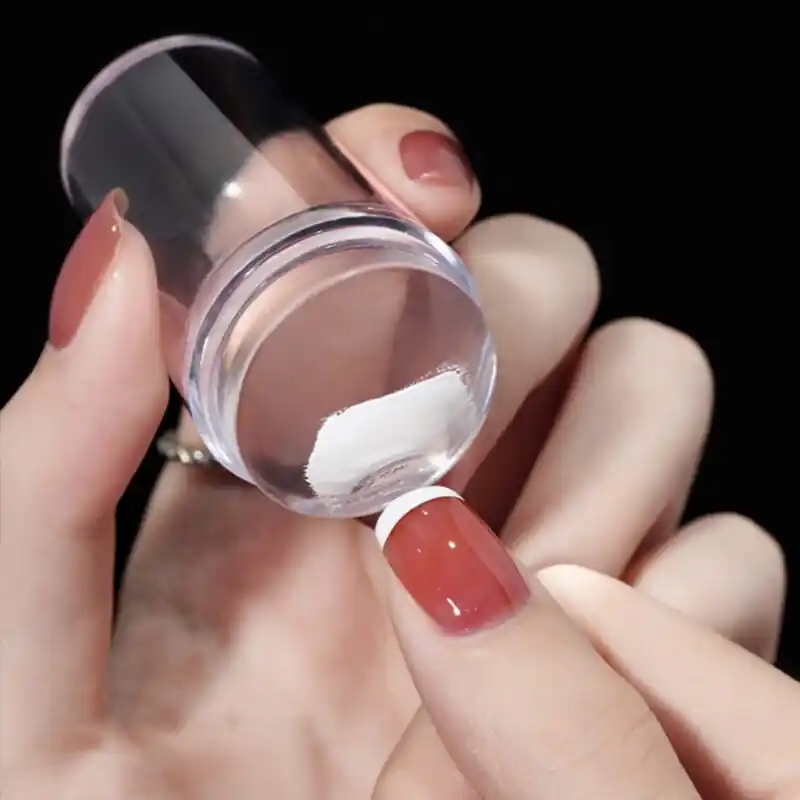 Quick French Tip Nail Art Kit Clear Silicone Stamper Scraper