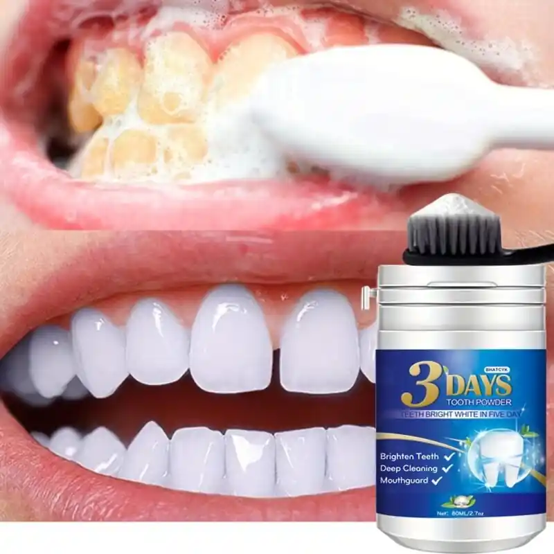 Advanced Teeth Whitening Powder Deep Cleaning Stain Remover Fresh Breath Formula