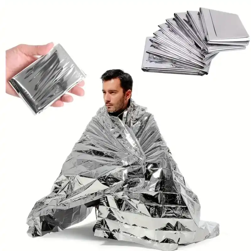 Compact Mylar Thermal Blankets Waterproof Emergency Survival Gear 51×82 Inches