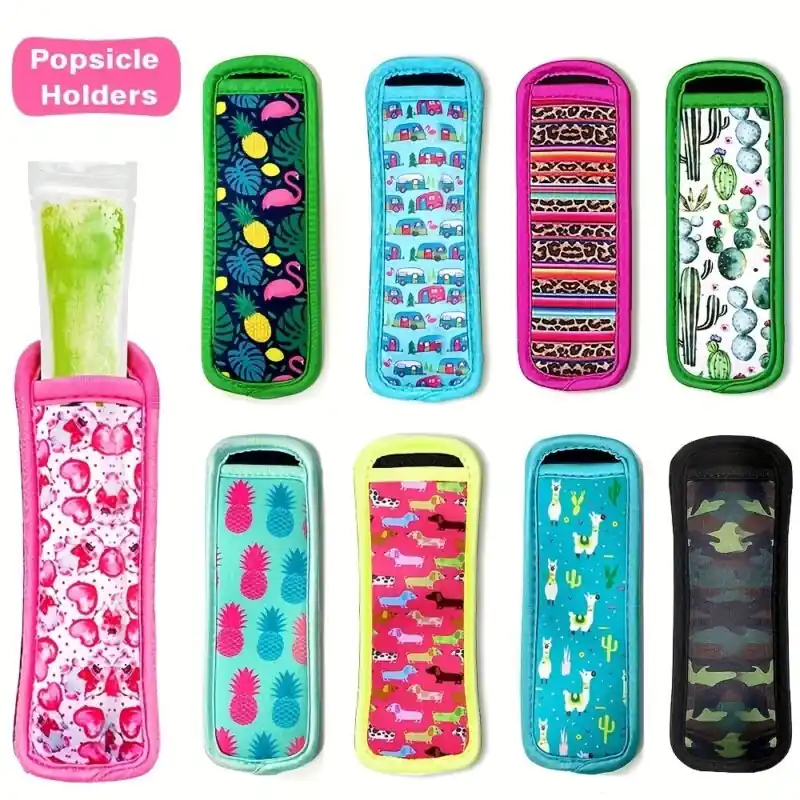 Insulated Neoprene Popsicle Sleeves Reusable Freezer Pop Covers For Kids