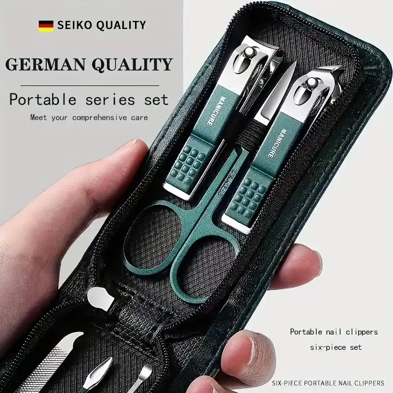 6piece Portable Nail Grooming Kit Durable Stylish Manicure Essentials For Travel Home