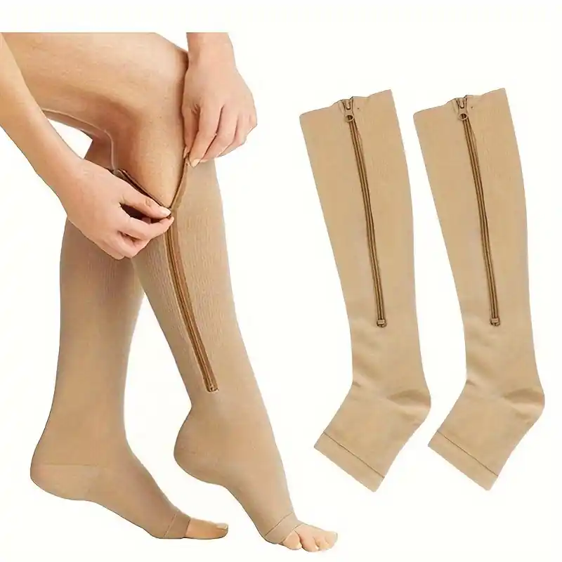 Zippered Compression Socks For Varicose Veins Enhanced Blood Circulation
