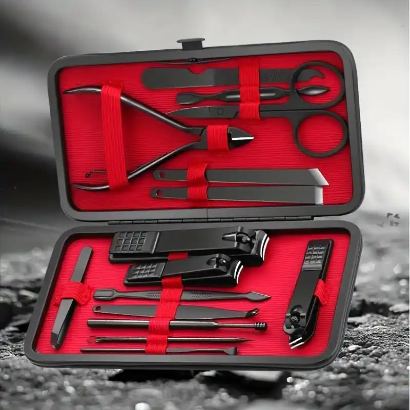 Stainless Steel Nail Grooming Kit With Travel Case 10 Pieces