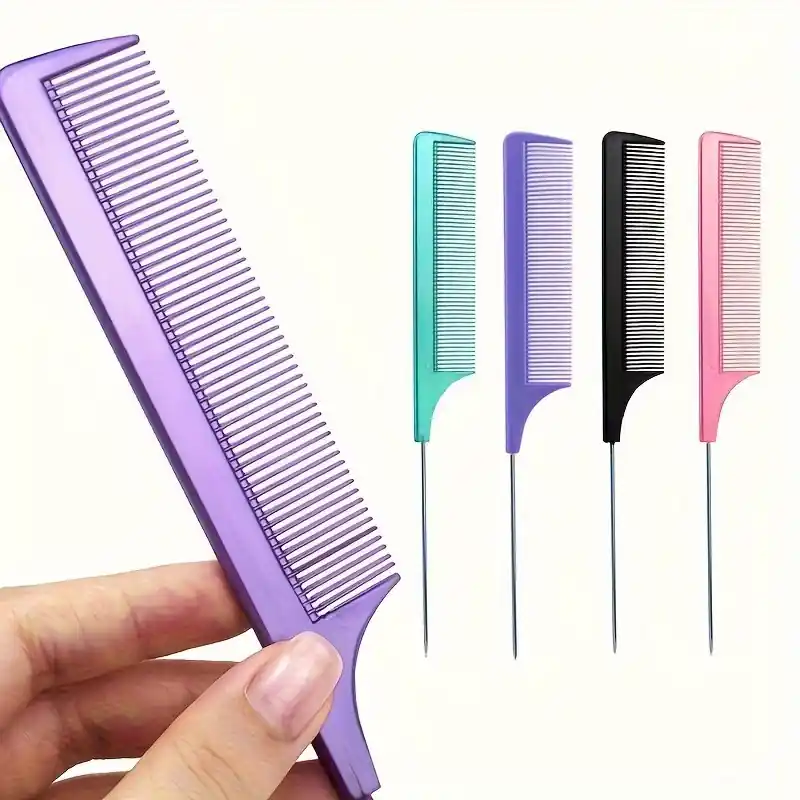 Professional Fine Tooth Rat Tail Comb With Stainless Steel Pin For Hair Styling