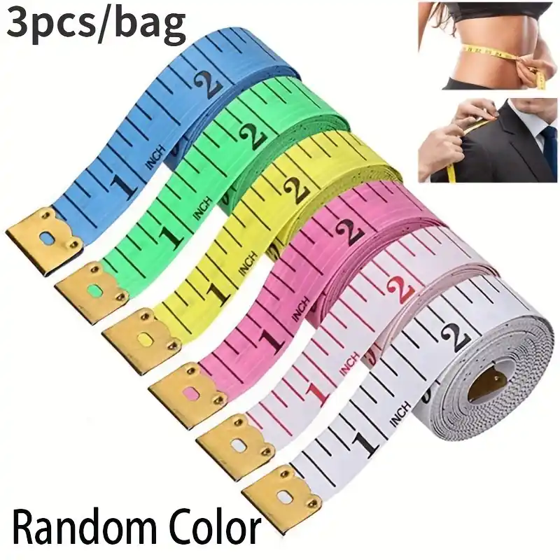 3pcs Soft Tape Measure Set Body Sewing Tailor Ruler Random Colors