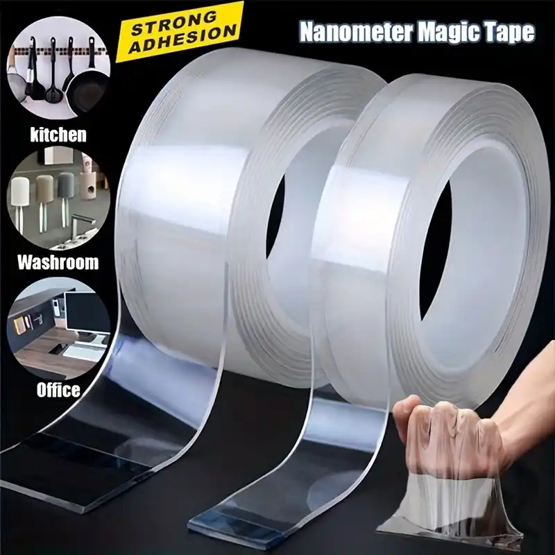 Heavy Duty Reusable Transparent Mounting Tape Acrylic Adhesive Multiple Sizes