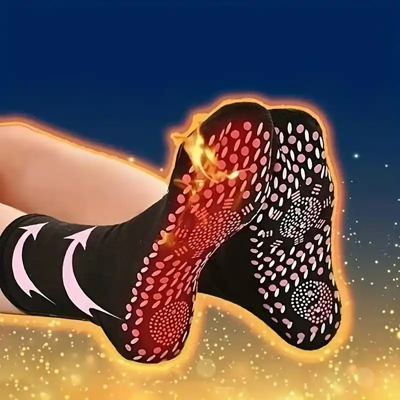 Womens Heated Massage Socks Selfheating Warm Comfortable Winter Footwear