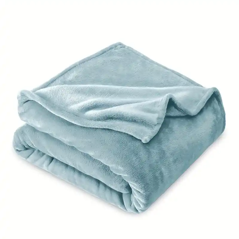 Ultrasoft Flannel Blanket For Bed Sofa Couch Cozy Warm Solid Color