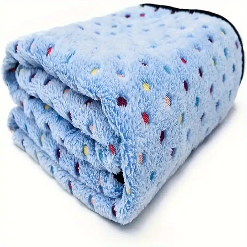 Coral Fleece Pet Blanket Cartoon Pattern Dog Couch Throw