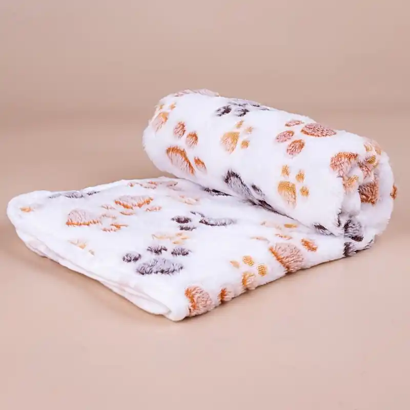 Ultrasoft Paw Print Pet Blanket For Dogs Cats Winter Comfort