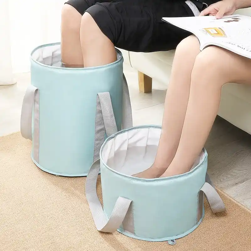 Portable Collapsible Foot Bath Basin Instant Relief For Travel Camping