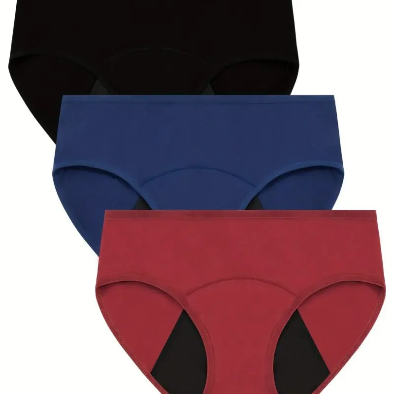 3pack Breathable Midhigh Waist Menstrual Panties Comfort Postpartum Underwear
