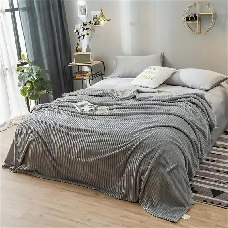 Soft Imitation Rabbit Fur Throw Blanket Warm Cozy For Bed Sofa Couch