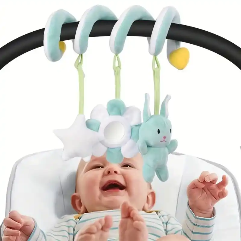 Pink Pig Spiral Plush Hanging Toys For Baby Crib Stroller Car Seat