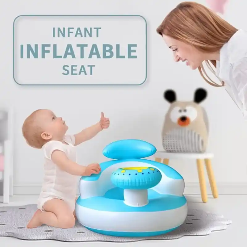 Antifall Inflatable Baby Learning Seat Sitstand Bath Stool Chair