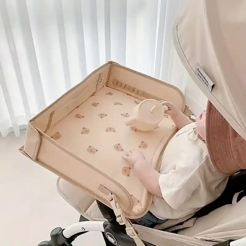 Portable Korean Baby Car Seat Tray With Cup Holder Storage