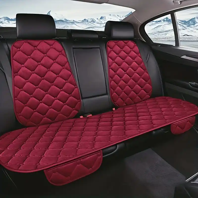 Universal Plush Cat Themed Car Seat And Backrest Cover Set