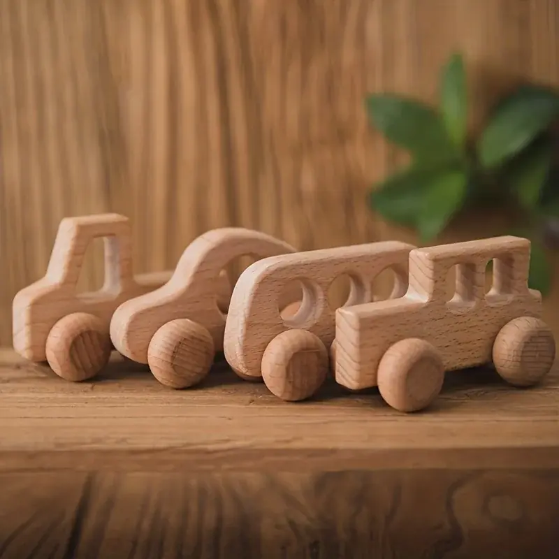Beech Wood Inertia Baby Stroller Toy Car Small Push Truck For Kids