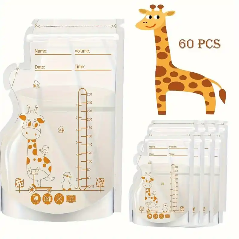 Bpafree Breastmilk Storage Bags 60pcs 85oz Pour Spout Selfstanding Space Saving