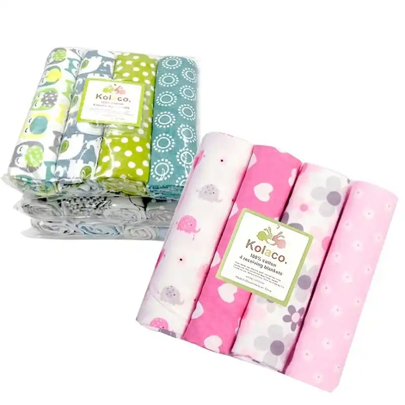 4pcs Cotton Newborn Receiving Blankets 76x76cm Perfect Holiday Gift
