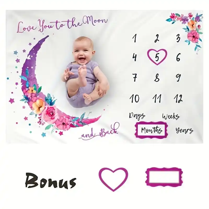 Extra Large Baby Milestone Blanket Capture First Year Growth Perfect For Holidays Gift