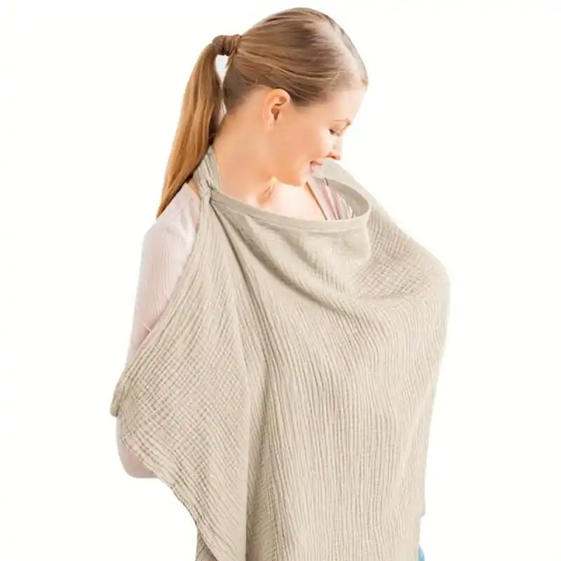 100 Cotton Breathable Muslin Nursing Cover Multiuse Carseat Canopy Easter Gift