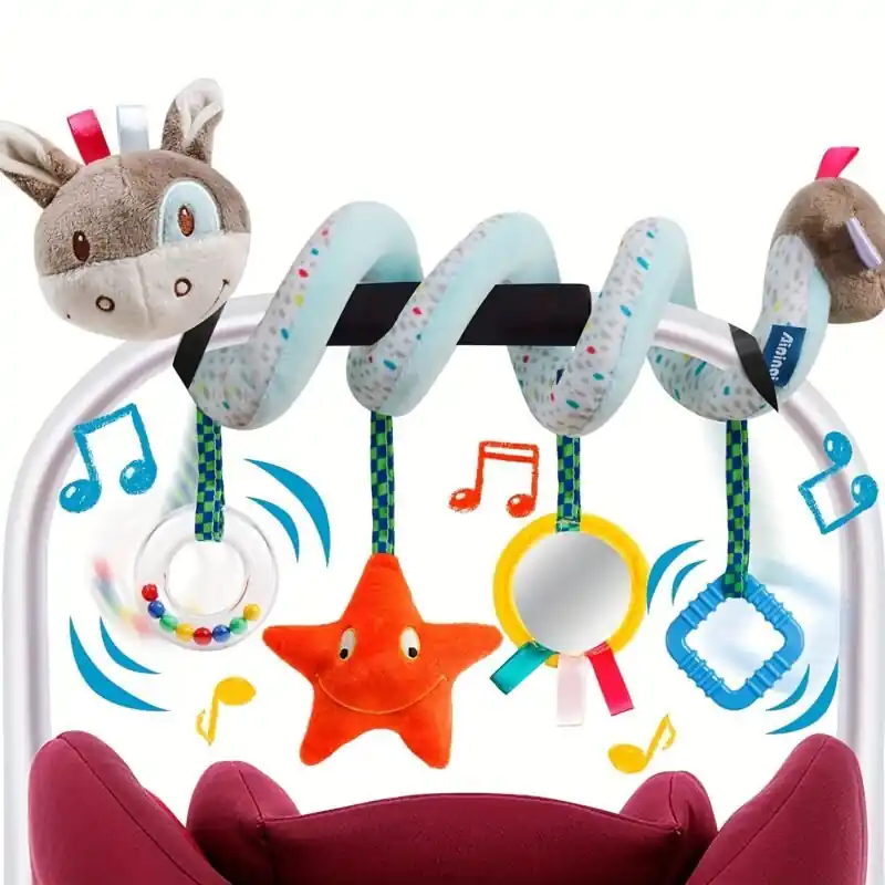 Infant Activity Spiral Stroller Toy Plush Hanging Rattle For Crib Baby Gift