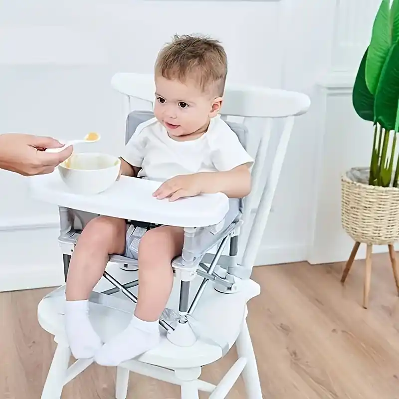 Portable Kids Folding Dining Chair With Detachable Plate Ideal For Home Picnic