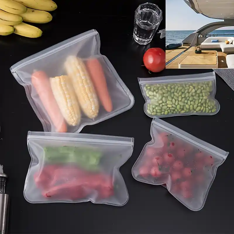 5pcs Silicone Food Storage Bags Reusable Leakproof Freshness Containers