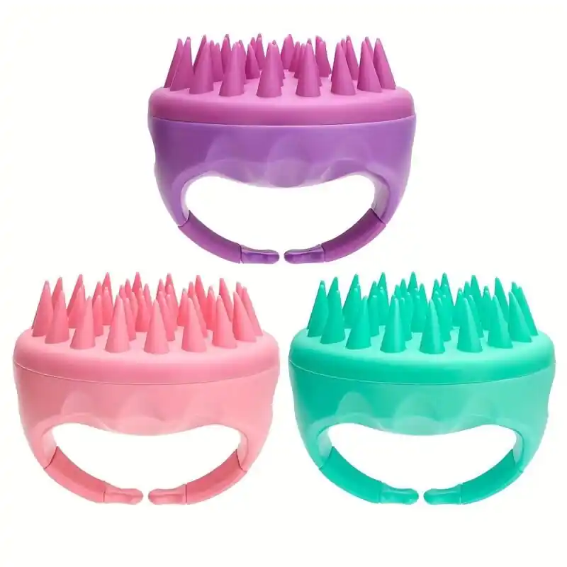 Silicone Handheld Hair Scalp Massager Shampoo Brush Shower Scrubber