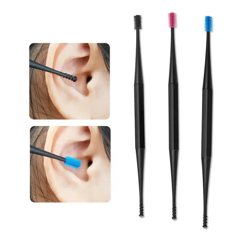Safety Doubleheaded Rotating Spiral Earpick Tool For Ear Cleaning 1pc