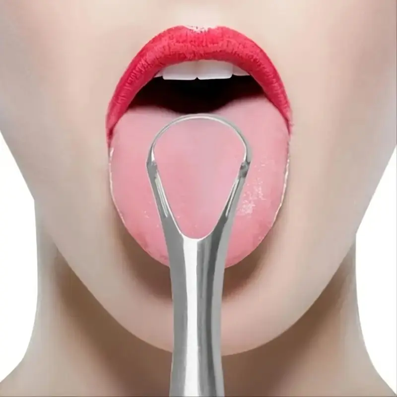 Stainless Steel Portable Tongue Scraper For Oral Care Prevents Bad Breath