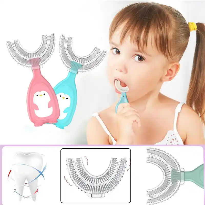 Kids Silicone Ushaped Toothbrush Optimal Dental Hygiene Solution