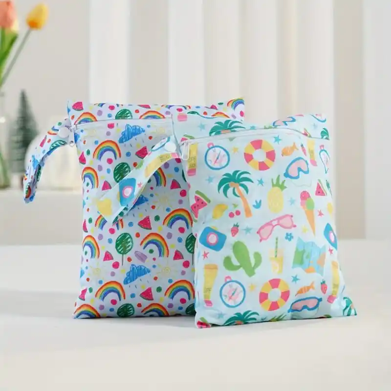 2pcs Waterproof Storage Bags For Swimwear Gym Clothes Diaper Essentials