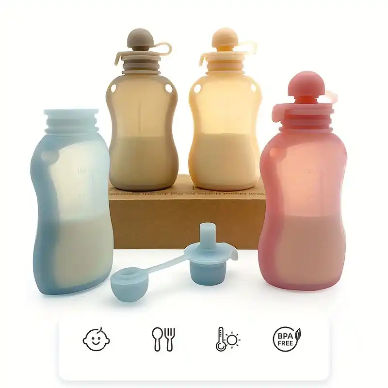 Portable Reusable Silicone Breast Milk Baby Food Storage Bag 507oz