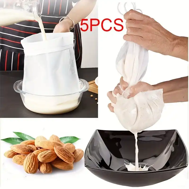 Reusable Nut Milk Bag Set Soy Almond Cheesecloth Coffee Filter