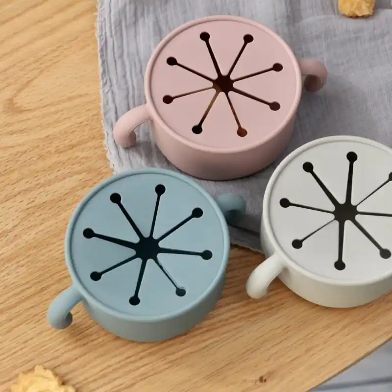 Silicone Baby Snack Bowl With Dustproof Cover Single Pack Easter Gift