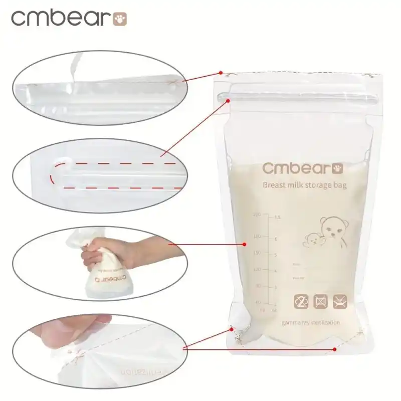 Breast Milk Storage Bags Easy Pour 30pack For Home Work Travel
