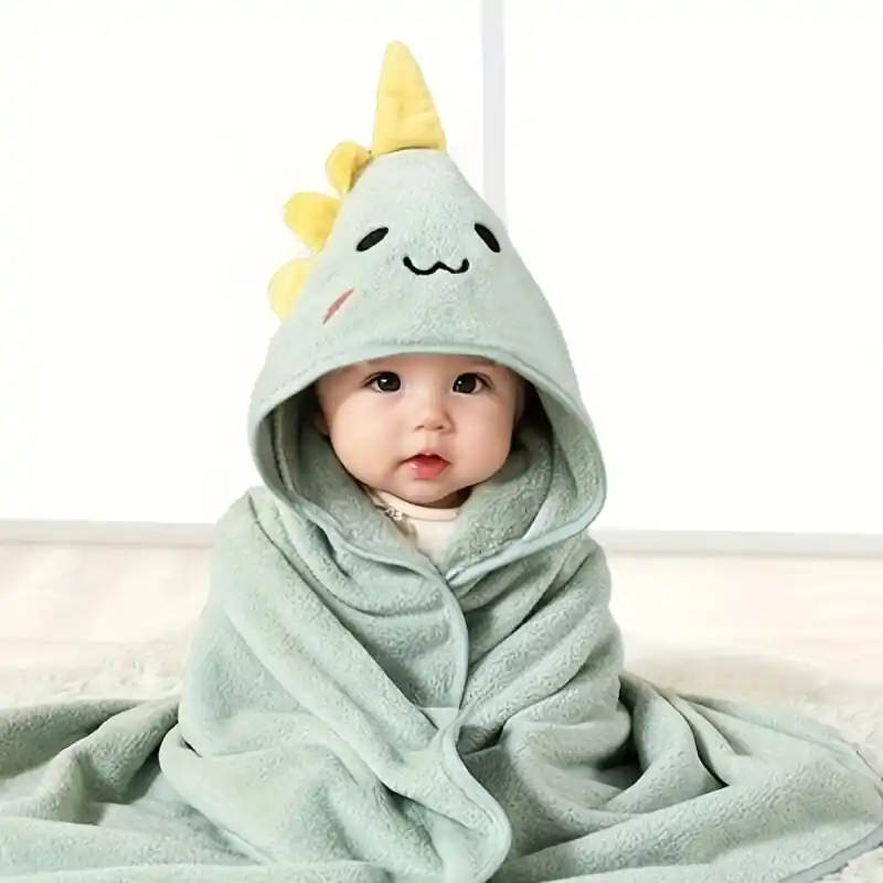 Quickdrying Baby Bathrobe Hooded Beach Towel 03 Years Cute Cartoon Design