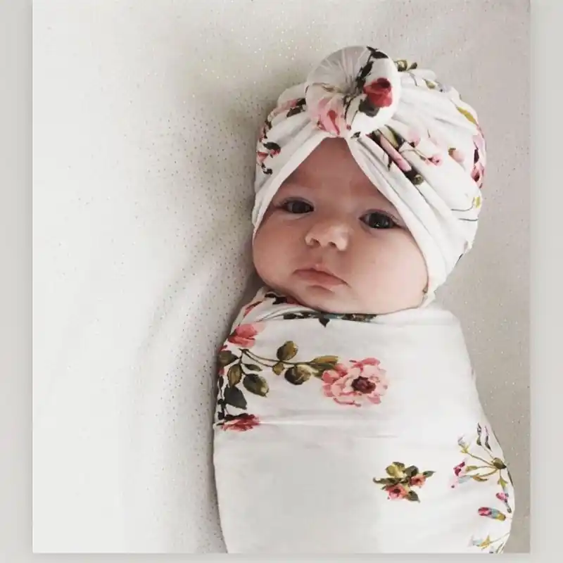 2pcs Ultrasoft Baby Head Cover Snuggle Blanket Set Ideal Gift