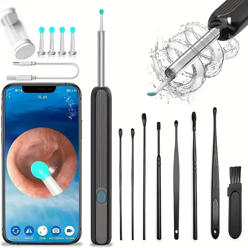 Rechargeable 1080p Earwax Remover Camera Kit With 12 Cleaning Tools