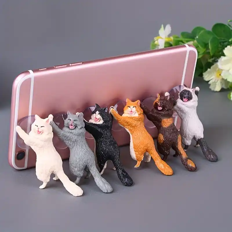 Cute Kitten Universal Portable Suction Cup Mobile Phone Holder Stand