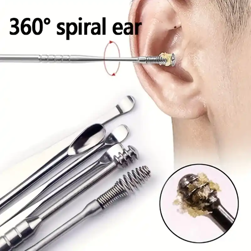 Travelfriendly 6pc Stainless Steel Ear Wax Removal Tool Set With Case