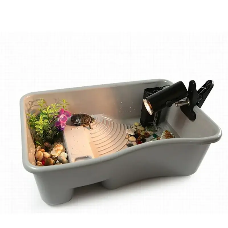 Sturdy Aquatic Turtle Tub Tank With Basking Platform Breeder Box Kit