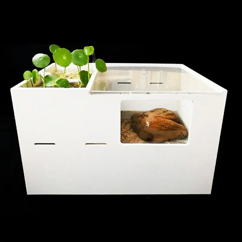 Reptile Aquarium With Lid Turtle Crab Tank Fish Pump Water Filter