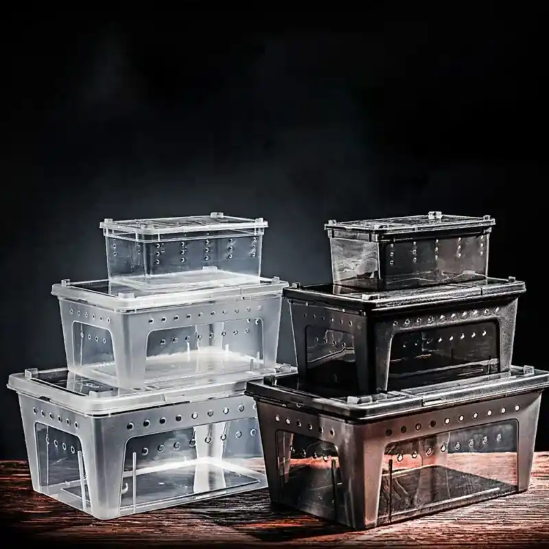 Stackable Reptile Breeder Box Nontoxic Durable Transport For Geckos Lizards Turtles